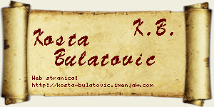 Kosta Bulatović vizit kartica